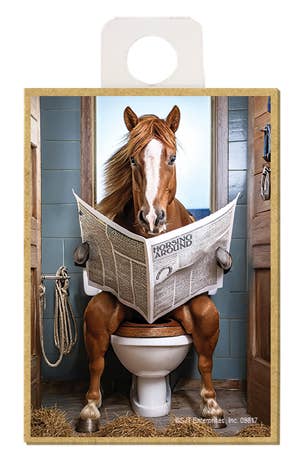 Horse Sitting on the Toilet Reading Magnet