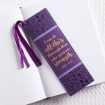 I Can Do All This..Faux Leather Bookmark