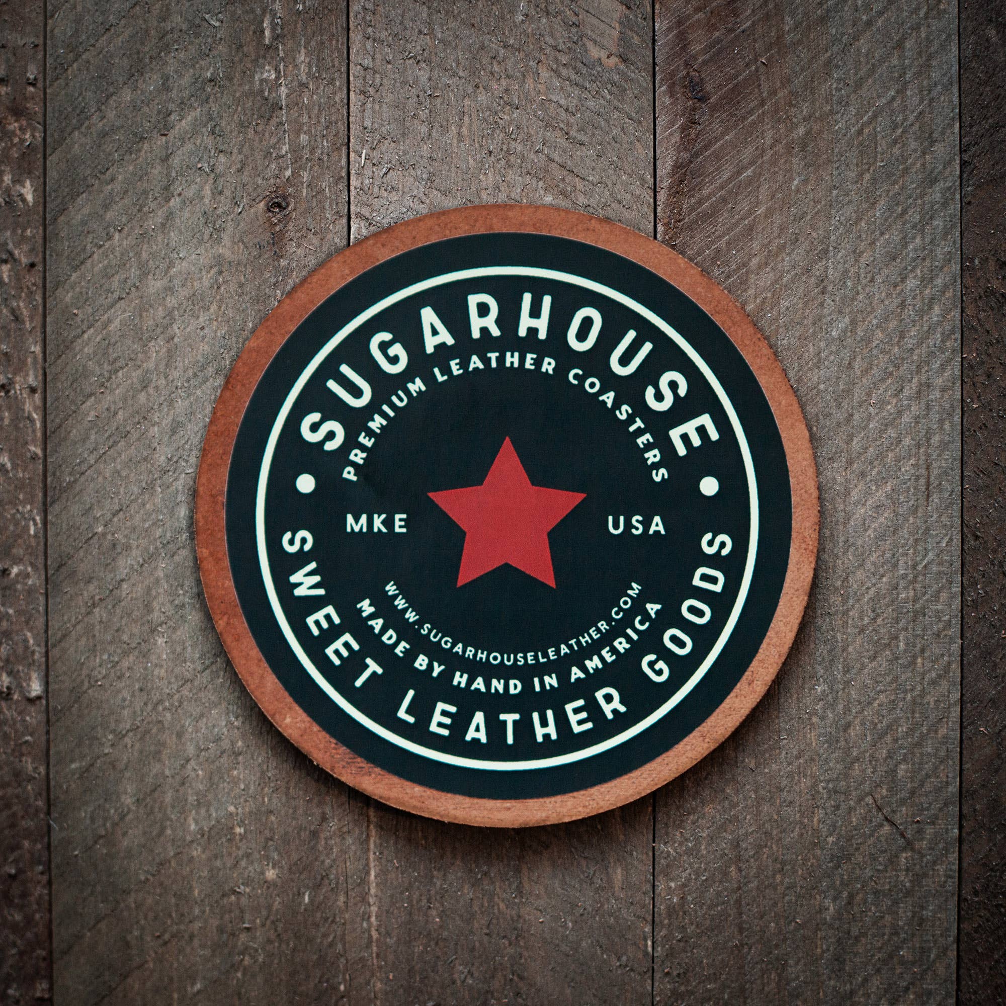 Route 66 Leather Coaster