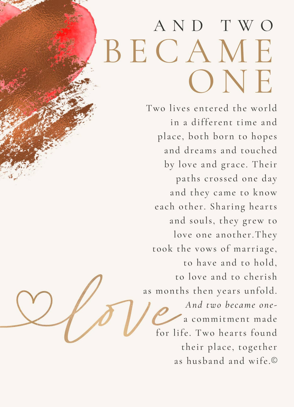 Two Became One Wedding Gift: Stained Glass Red Heart