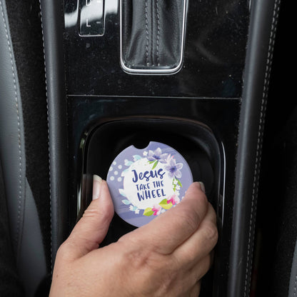 Jesus Take the Wheel Car Coaster