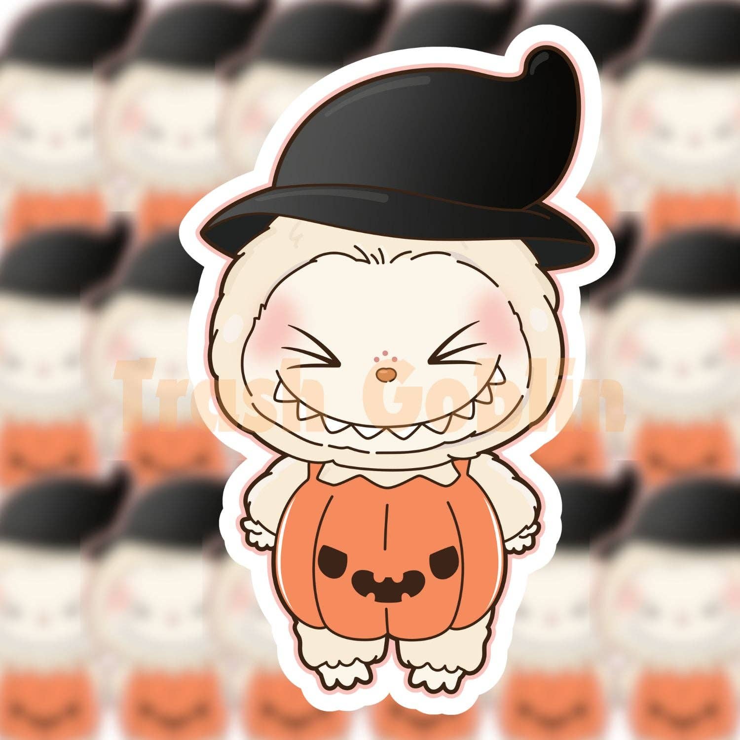 Pumpkin Labubu Vinyl Sticker
