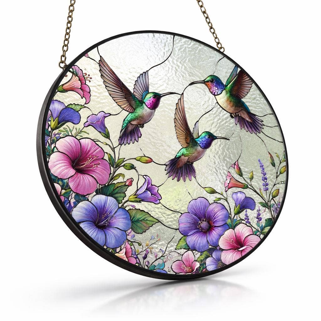 Hummingbird Stained Glass Suncatcher
