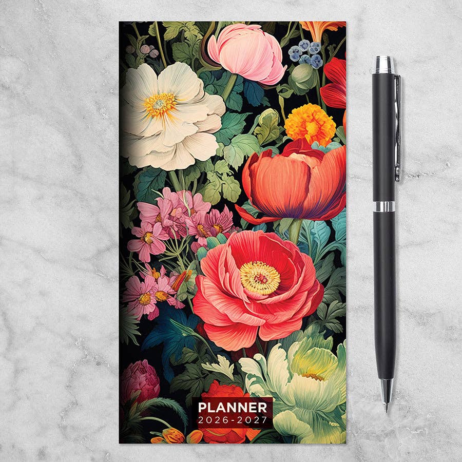 2026-2027 Vintage Blooms Small Monthly Pocket Planner