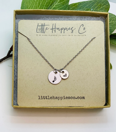 Silver Music Note Necklace
