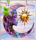 Crescent Moon Lady Acrylic Suncatcher