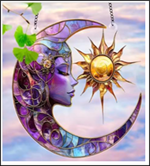 Crescent Moon Lady Acrylic Suncatcher