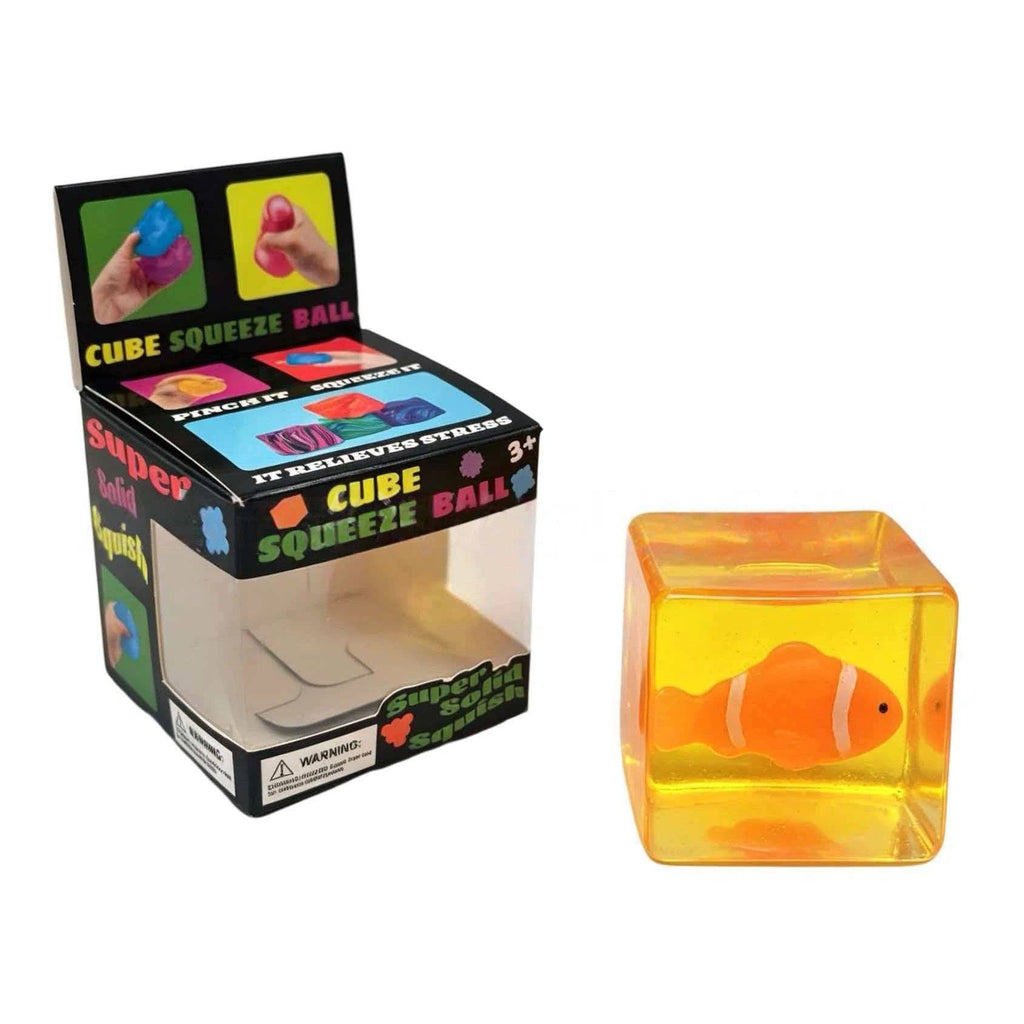 Glow-in-the-Dark Clownfish Ice Cube Squishy Slow Rising Stress Toy: Green