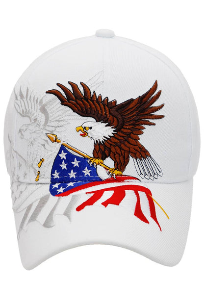 American Flag Bald Eagle Baseball Cap