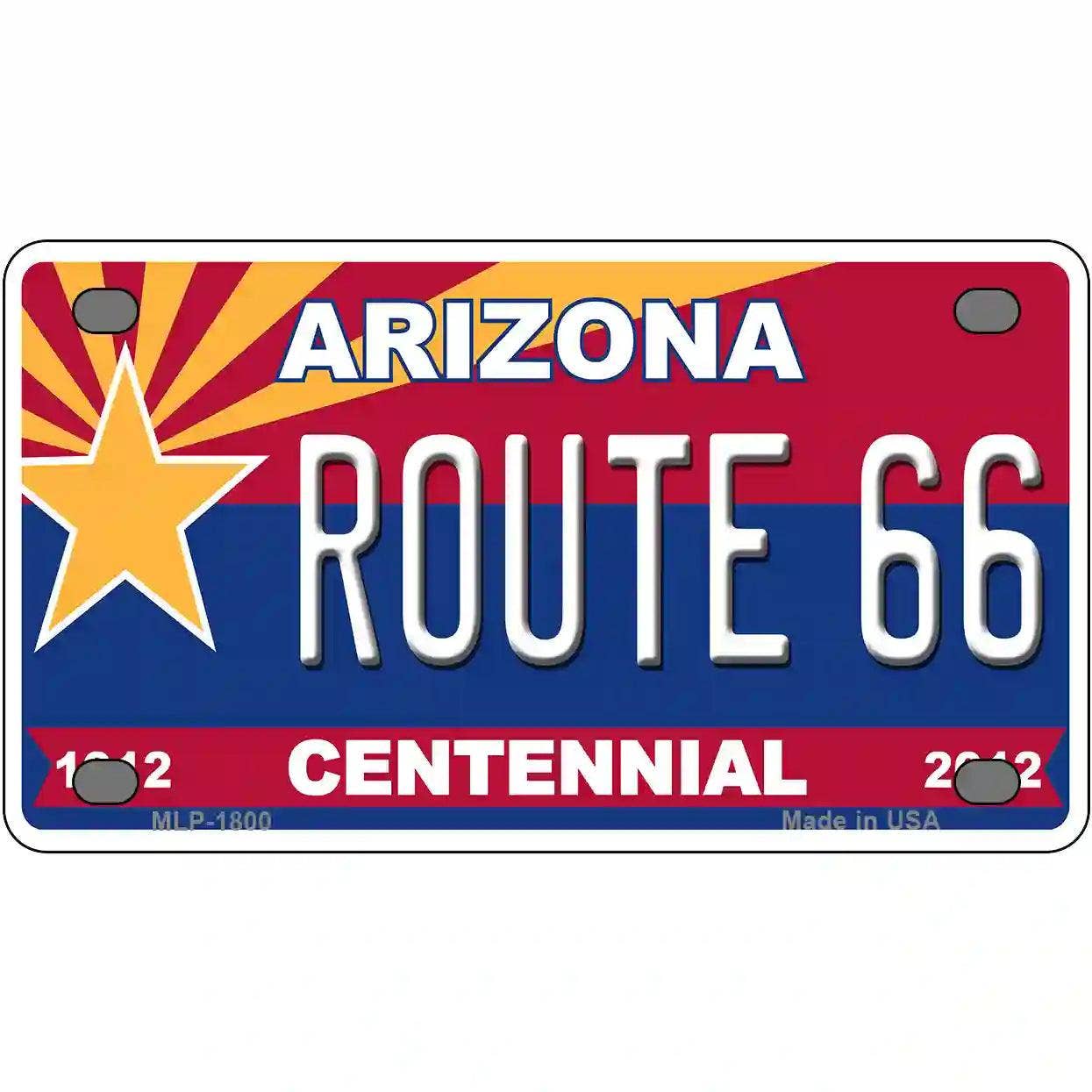 Arizona Centennial Route 66 Metal Novelty License Plate