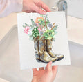 Western Cowboy Boots Succulents Southwest SWEDISH DISH CLOTH
