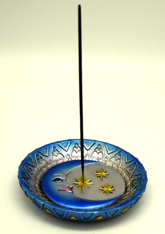 Moon and Stars Round Incense Burner
