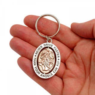 Never Drive Faster Than Your Angels Can Fly- Keychain