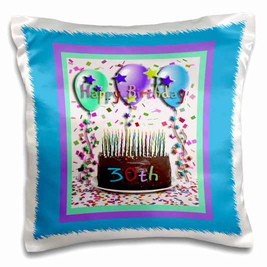 Happy Birthday 30th Chocolate Cake, Pillow Case