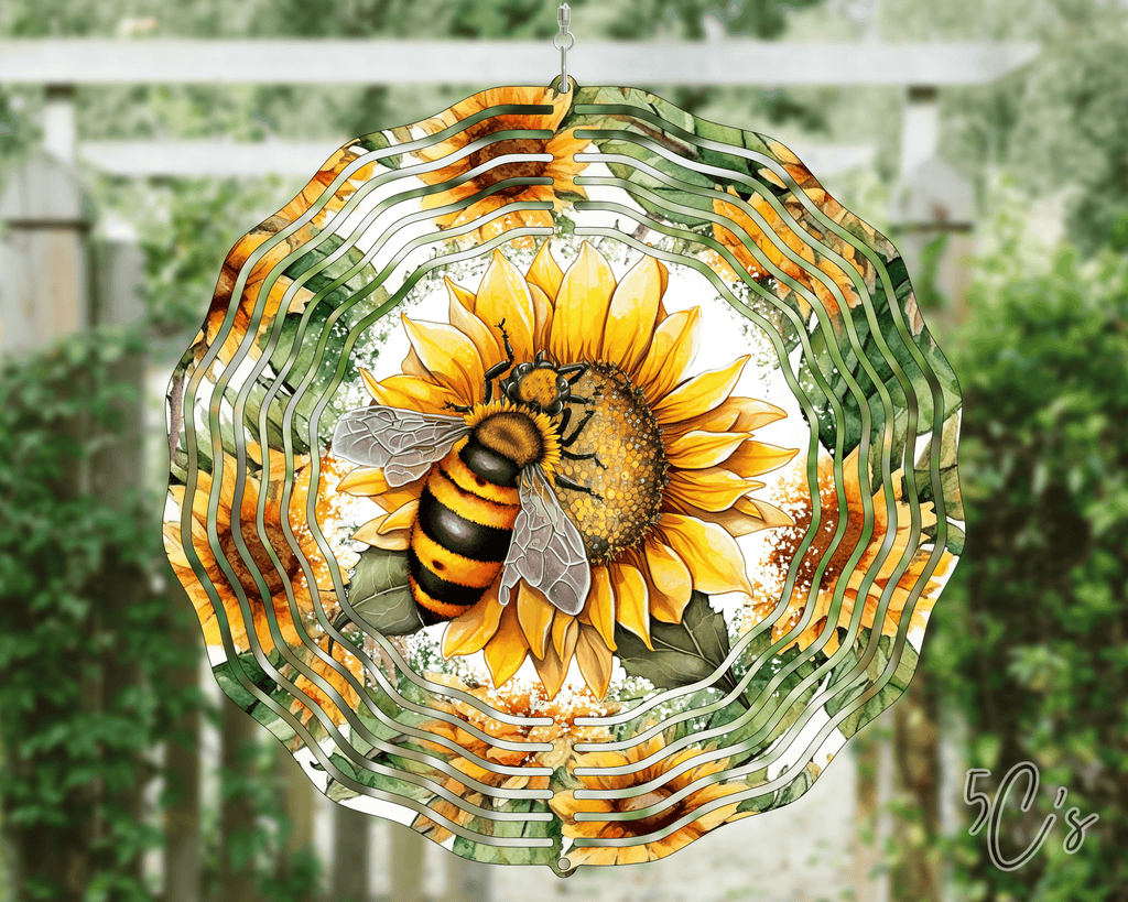 Bee & Sunflower Wind Spinner: 8 inch