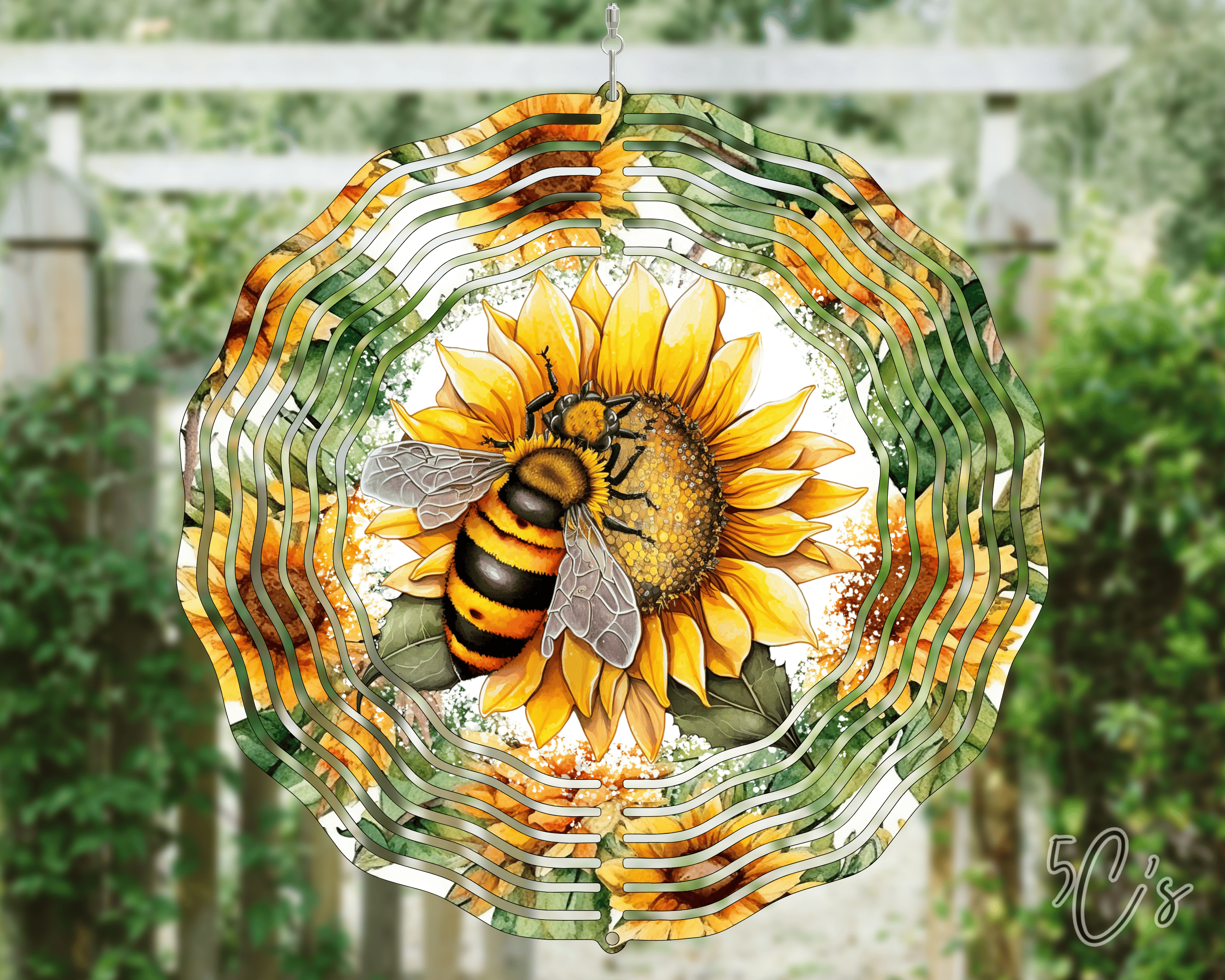 Bee & Sunflower Wind Spinner: 8 inch