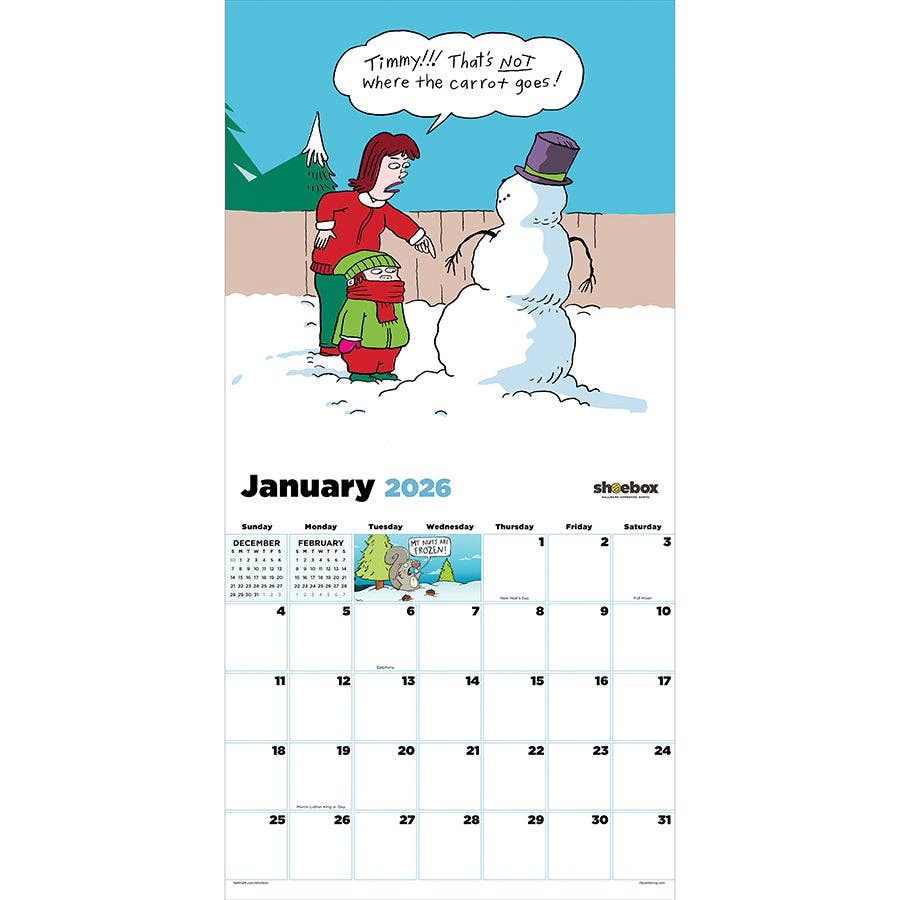 2026 Shoebox Laugh Out Loud Wall Calendar