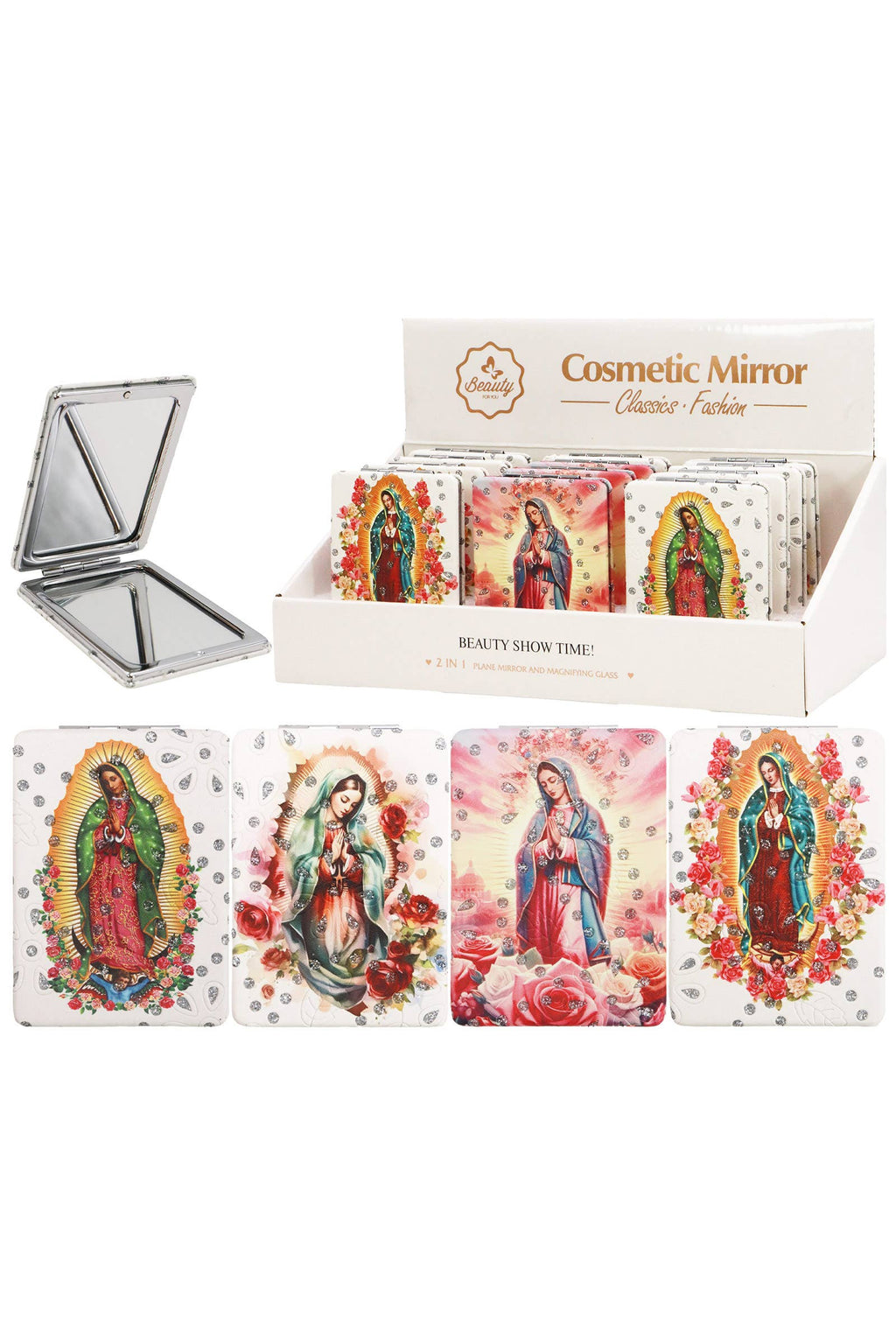 Guadalupe Glitter Compact Makeup Mirror
