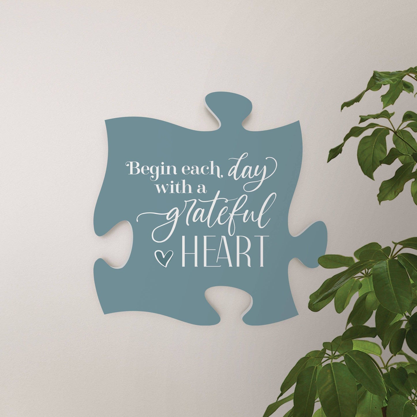 Begin Each Day With A Grateful Heart Puzzle Piece