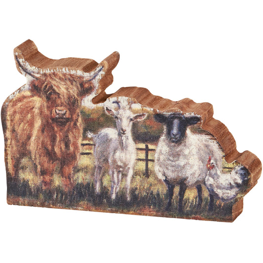 Fall Farm Family Chunky Shelf Sitter