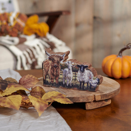 Fall Farm Family Chunky Shelf Sitter