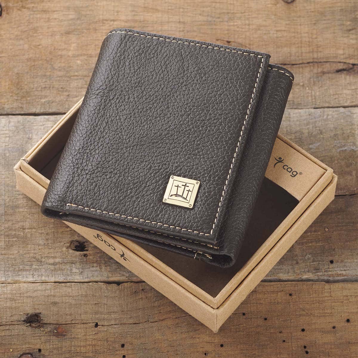 Crosses Badge Leather Wallet