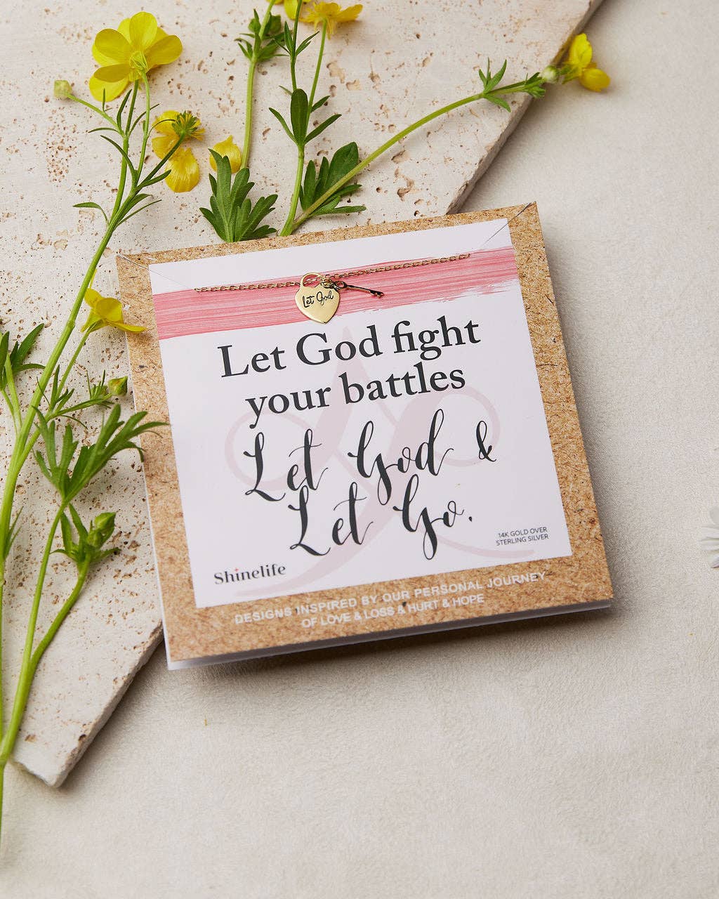 Let God Heart and Key Necklace