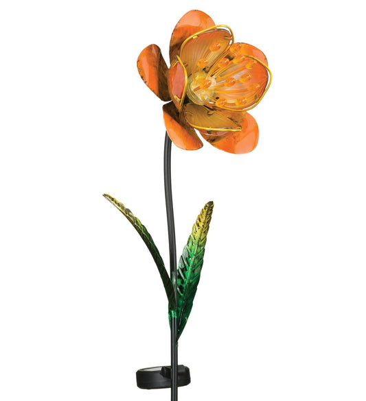 Orange Mystic Flower Solar Stake