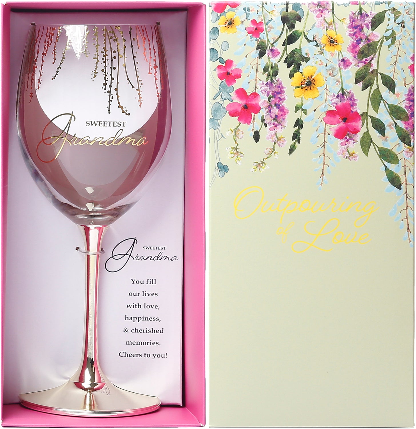 Sweetest Grandma Crystal Wine Glass