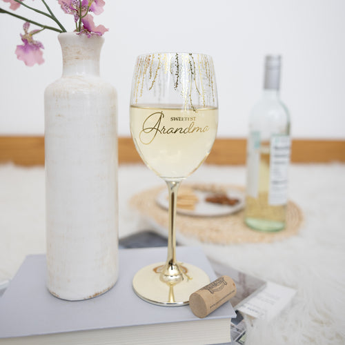 Sweetest Grandma Crystal Wine Glass