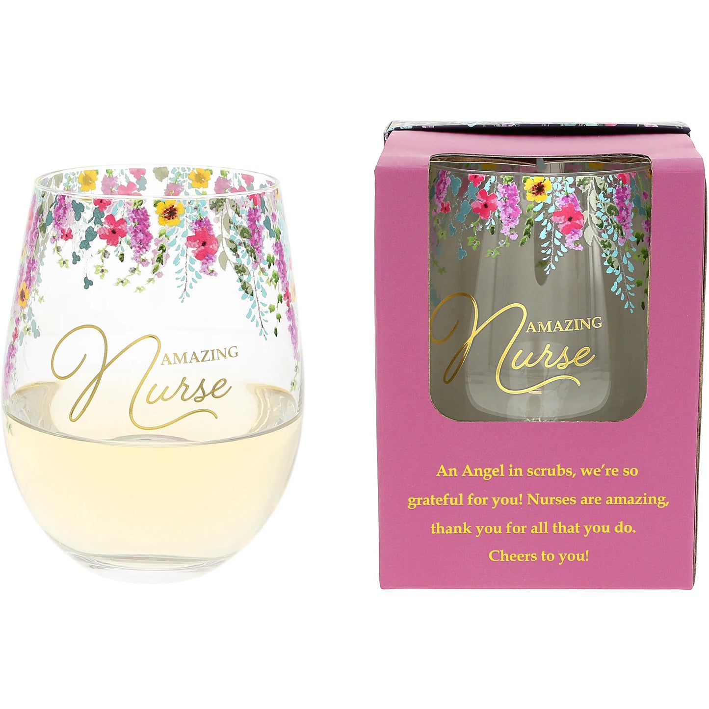 Amazing Nurse Crystal Stemless Wine Glass