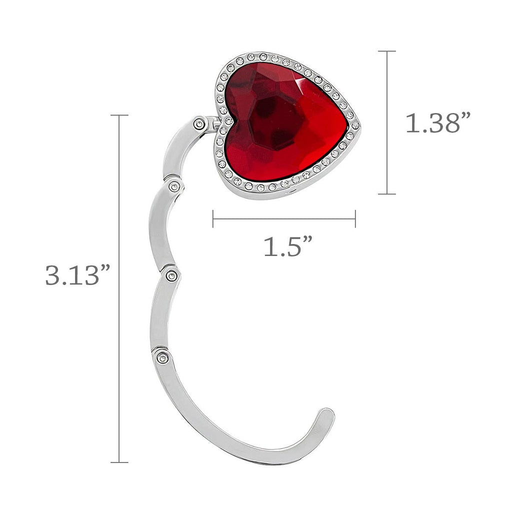 Wrapables Heart Shaped Purse Hook Hanger with Rhinestones: Pink