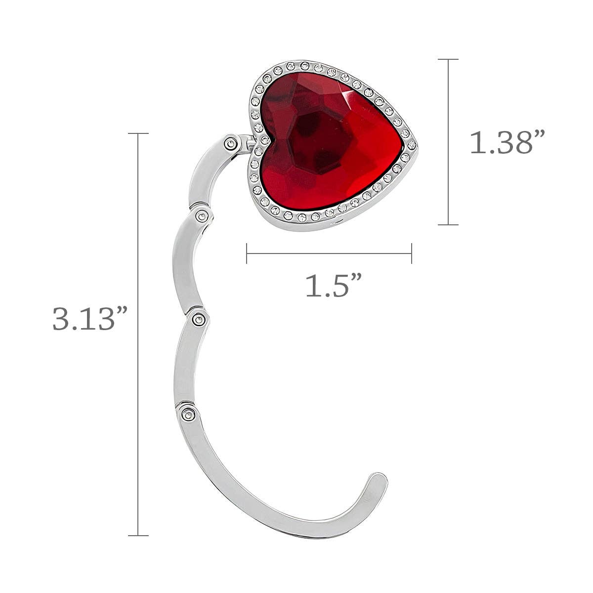 Wrapables Heart Shaped Purse Hook Hanger with Rhinestones: Pink