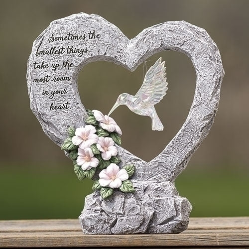 Hummingbird Garden Heart Statue