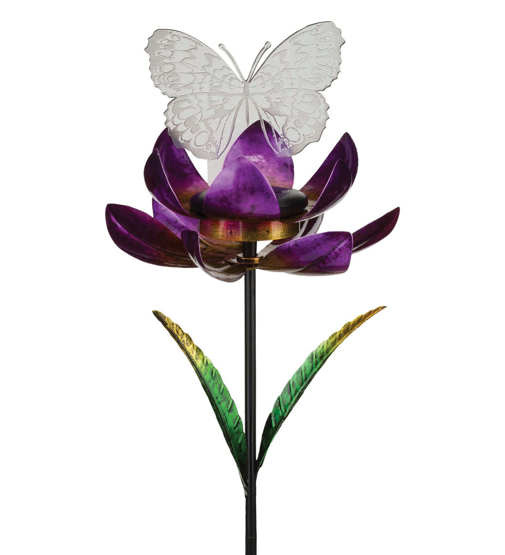 Butterfly Illusion Solar Spinner Stake