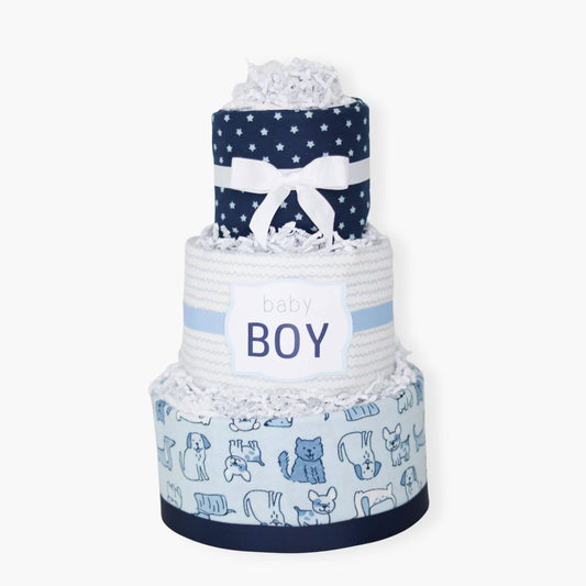 Baby Boy Puppy Diaper Cake Gift