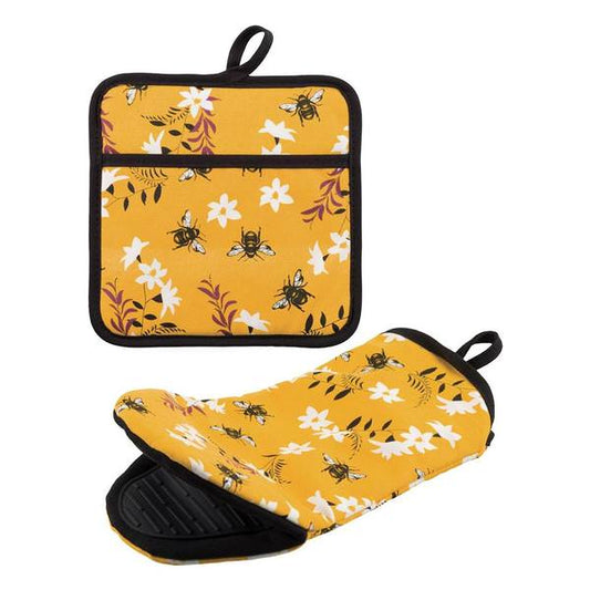 Bee Oven Mitt/Potholder Set