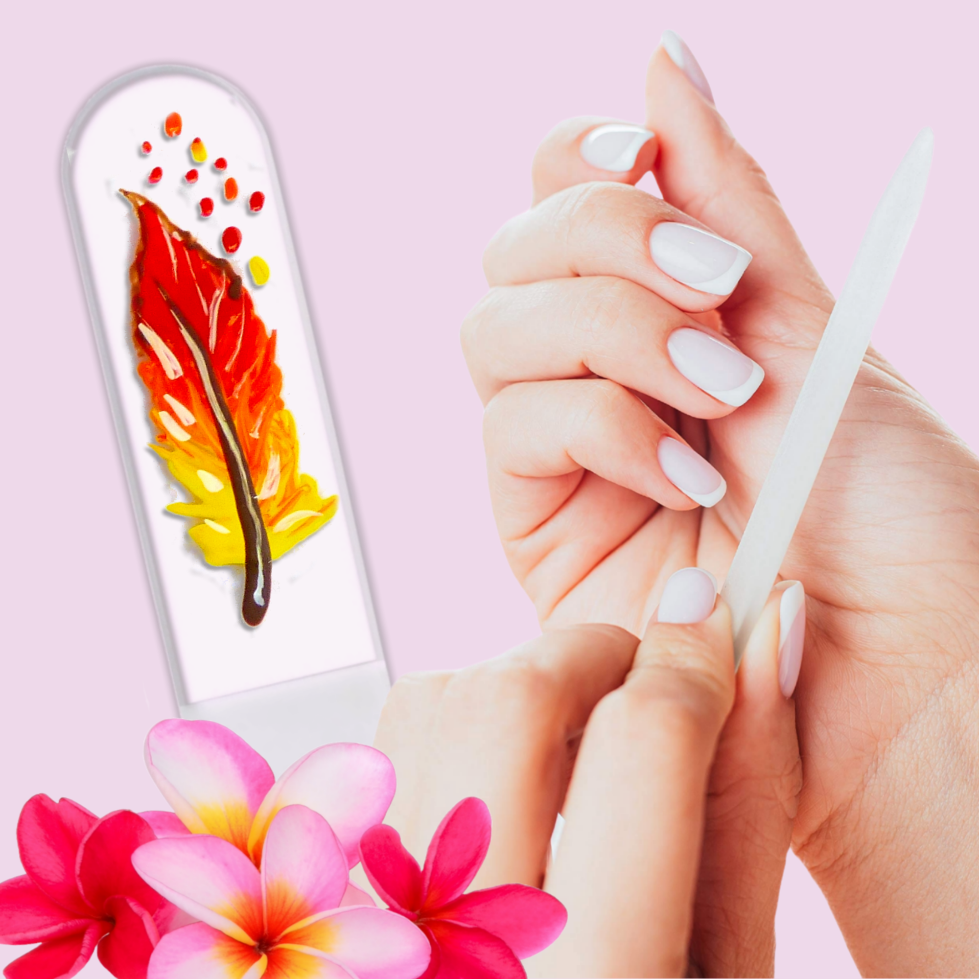 Feather Indian Bird Flight Southwest Hand Painted Nail File: Medium