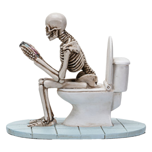 Skeleton on Toilet