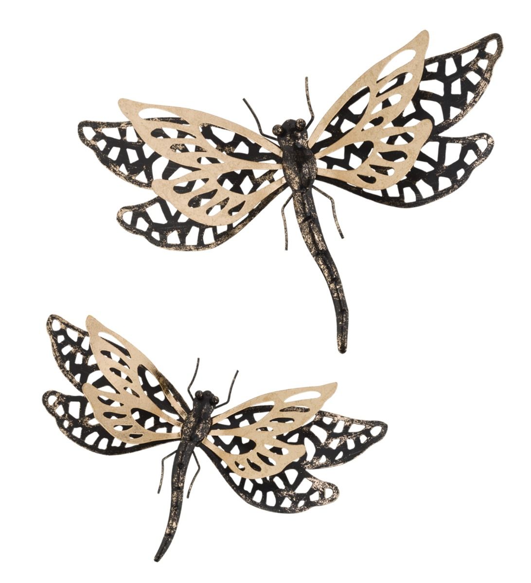 Onyx Gold Dragonfly Wall Decor