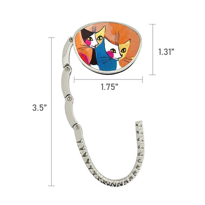 Foldable Purse Hook Hanger: Purple Baguette