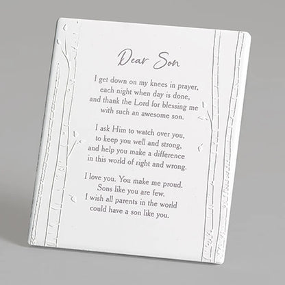 Dear Son Plaque with Easel