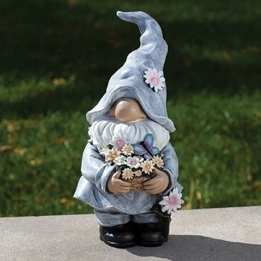 Spring Flowers Gnome Statue