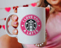 I Love You A Latte Pink Coffee Logo - Coffee Mug : 11oz White