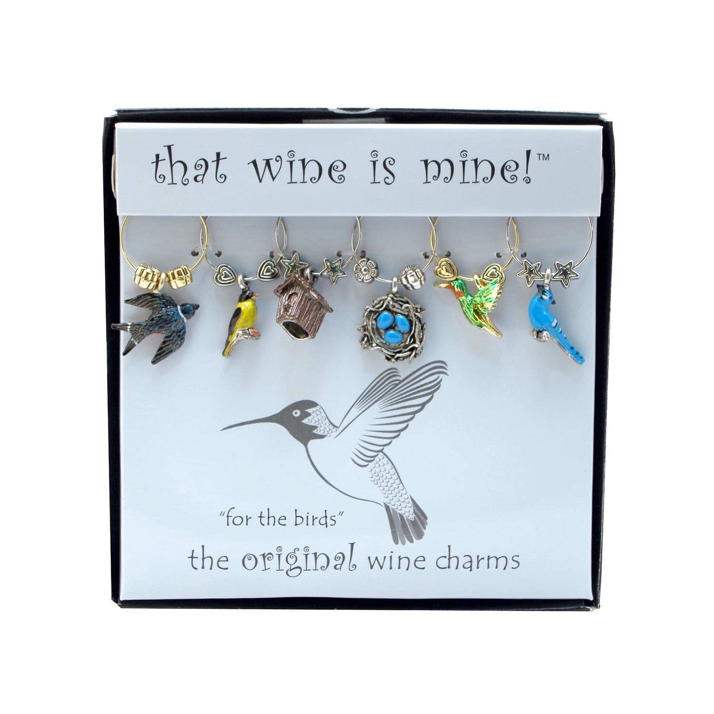 For The Birds Painted Wine Charms