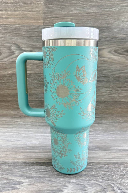 Highland Cow Turquoise Tumbler (Light Graphics)