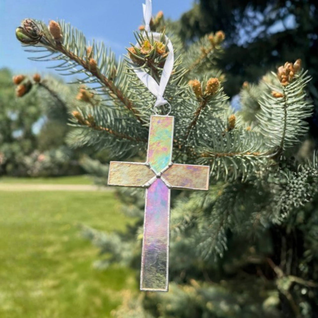 God Chose You Great Grandma Clear Stained Glass Cross