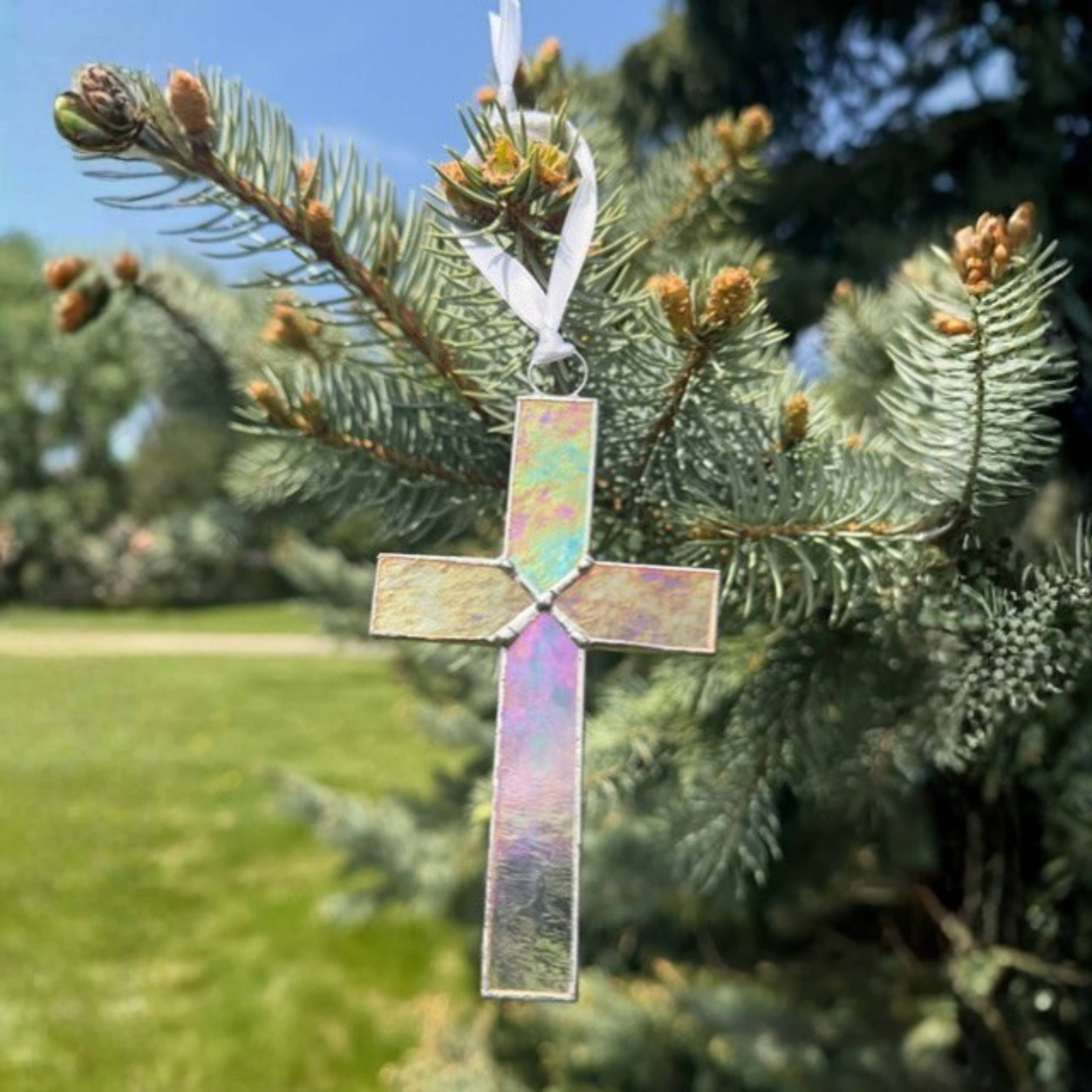God Chose You Great Grandma Clear Stained Glass Cross