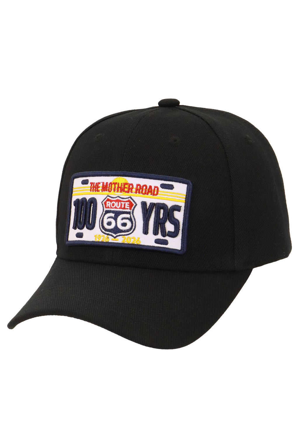 Route 66 License Plate Baseball Cap - 100th Anniversary: BLACK / ONE SIZE