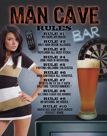 Man Cave Rules - Tin Sign